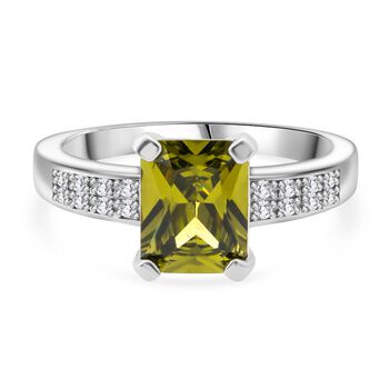 Lustro Stella gr&uuml;ner und wei&szlig;er Zirkonia Ring