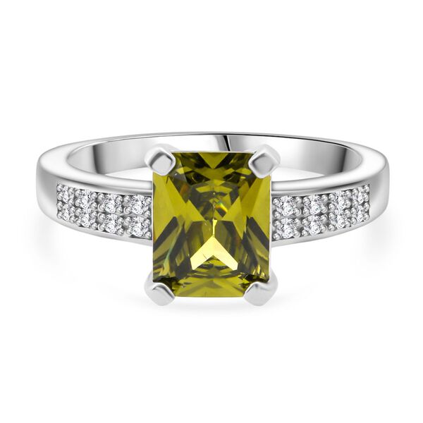 Lustro Stella grüner und weißer Zirkonia Ring image number 0
