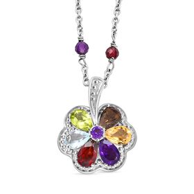 Mehrfarbige Edelstein-Halskette, 45 cm - 5,63 ct.