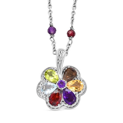 Mehrfarbige Edelstein-Halskette, 45 cm - 5,63 ct. image number 0