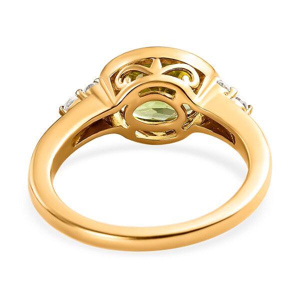Natürlicher Peridot und weißer Zirkon-Ring, 925 Silber vergoldet  ca. 2,07 ct image number 5
