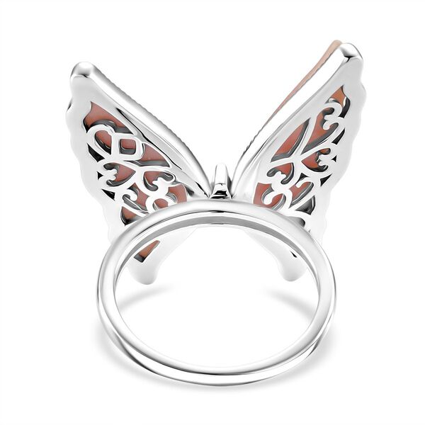 D'Joy Nat&uuml;rlicher Rosa K&ouml;nigsmuschel Perle (27x11 mm) Ring 925 Silber rhodiniert (Gr&ouml;&szlig;e 18.00) ca. 7.00 ct image number 5