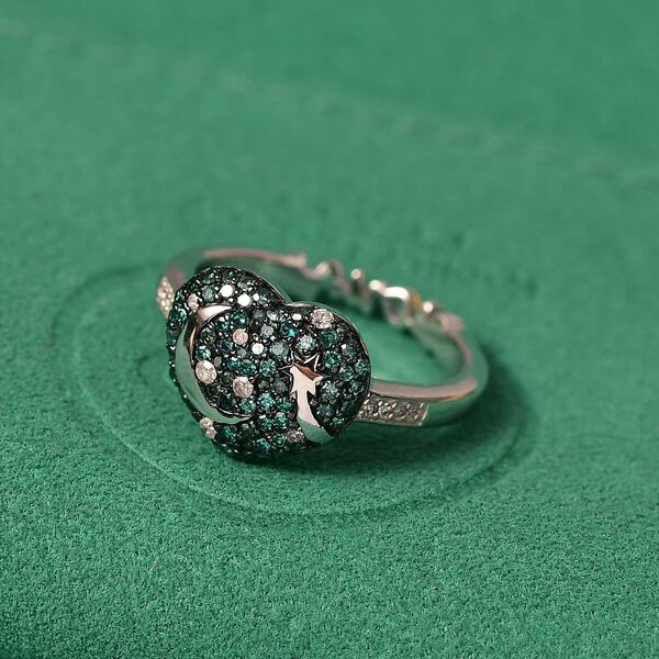 GP Amore Kollektion - Multi Diamant und Kanchanaburi blauer Saphir Ring und Anhänger mit 45cm Kette image number 11