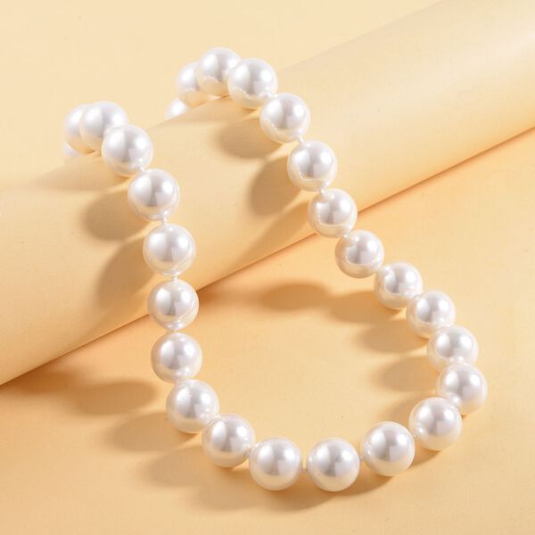 Wei&szlig;e Muschelperle 50cm Halskette image number 2