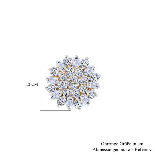 LUXURIANT DIAMOND- SGL zertifizierte VS-EF Labor Diamant Ohrringe, 925 Silber Gelbgold Vermeil - 1 ct. image number 4