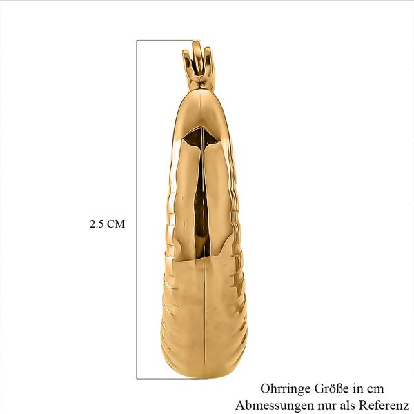 Gehämmerte Creolen, Reiner Edelstahl, goldfarben image number 5