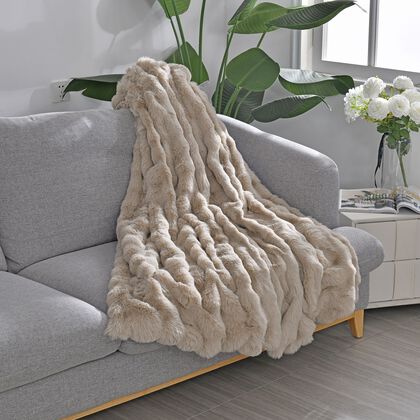 Exklusive Luxus-Edition - Wolkenweich, Doppellagige Premium-Decke, 150x200cm, Beige