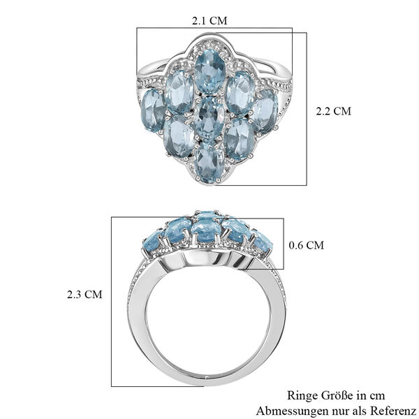 Himmelblauer Topas-Ring, (Gr&ouml;&szlig;e 20.00) Edelstahl, ca. 5,08 ct image number 7
