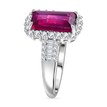 Afrikanischer Rubin und Zirkon-Ring - 5,36 ct.