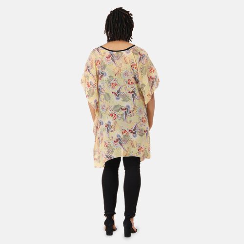 Chiffon Top, Blumenmuster, Einheitsgröße, gelb image number 1