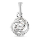 88 Facetten Moissanit Anhänger 925 Silber platiniert ca. 0,24 ct