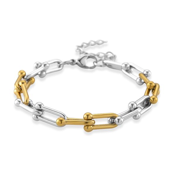 Zweifarbige 50+5cm Halskette und 18+3,5cm Armband image number 5