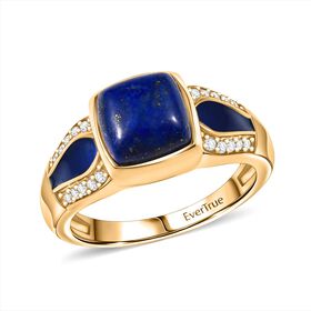 EverTrue AAA Lapislazuli und Zirkon Ring - 3,30 ct.