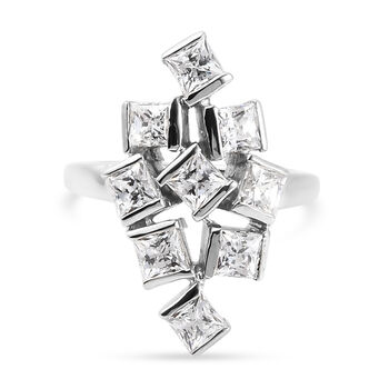 LUSTRO STELLA - feinster Zirkonia-Ring, 925 Silber platiniert (Gr&ouml;&szlig;e 16.00)