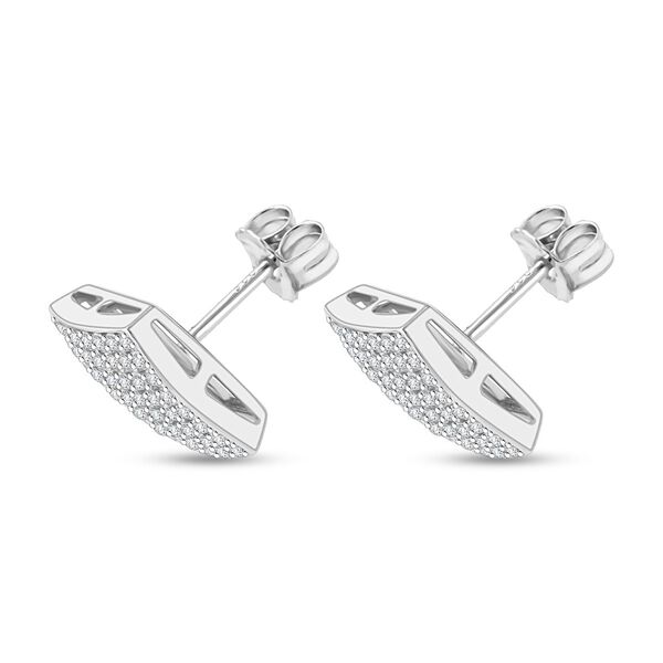 Lustro Stella Wei&szlig;er Zirkonia Ohrringe 925 Silber rhodiniert image number 3