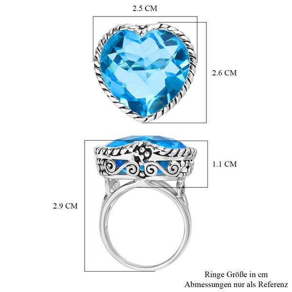 Sajen Silber - AAA Paraiba Quarz Ring 925 Silber rhodiniert (Gr&ouml;&szlig;e 17.00) ca. 25.05 ct image number 7