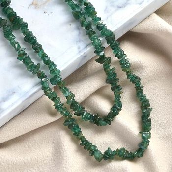 Gr&uuml;ne Aventurin-Halskette, 91cm - 215 ct.