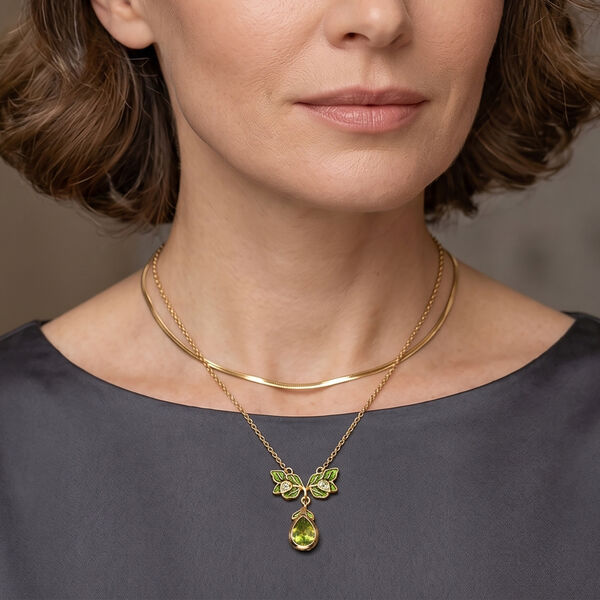 EVER TRUE AA Peridot Halskette ca. 50 cm 950 Kupfer ca. 1,80 ct. image number 1