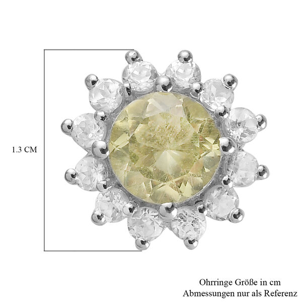 Ouro Verde-Quarz und Zirkon Ohrstecker 925 Silber platiniert ca. 4,15 ct image number 5
