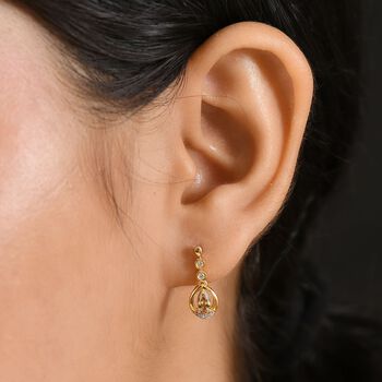 AA Nat&uuml;rliche goldene Tansanit und Zirkon Ohrringe - 0,74 ct.