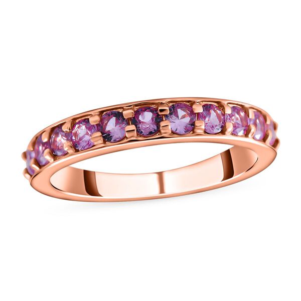 AA Rosa Saphir Ring, 925 Silber ros&eacute;vergoldet, (Gr&ouml;&szlig;e 20.00) ca. 0.94 ct image number 2