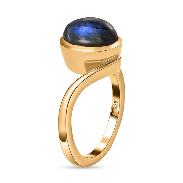 AAA Labradorit Ring 925 Silber 750 Gelbgold Vermeil (Gr&ouml;&szlig;e 21.00) ca. 3,09 ct image number 6