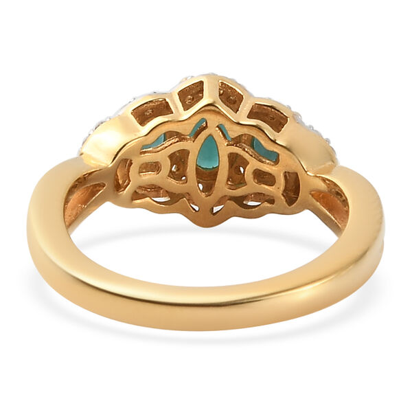 Grandidierit und Zirkon-Ring, 925 Silber vergoldet  ca. 1,09 ct image number 6