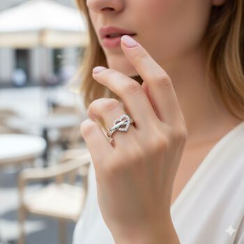 LUSTRO STELLA wei&szlig;er Zirkonia Herzring