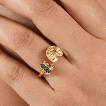 GP Italian Garden Kollektion - Nat&uuml;rlicher Chromdiopsid und Kanchanaburi blauer Saphir Ring - 0,10 ct.