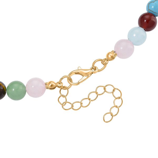 Opalit, Mehrfarbig Edelsteine Halskette ca. 45 cm+ 5 cm, Std Gelb ca. 230.00 ct image number 5