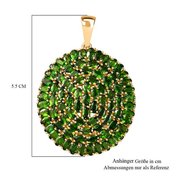 Nat&uuml;rlicher Chromdiopsid Anh&auml;nger 925 Silber 750 Gelbgold Vermeil ca. 20,91 ct. image number 6