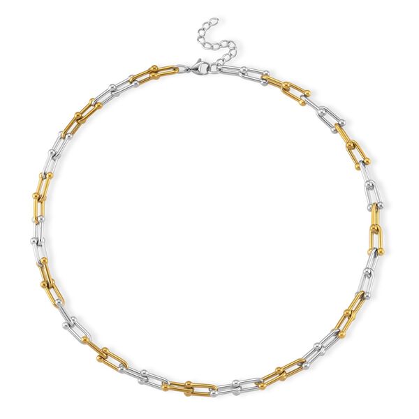 Designer inspiriert - Bicolor Halskette ca. 50 cm + 5 cm Extender, 316L Edelstahl ca. 46,90g image number 3