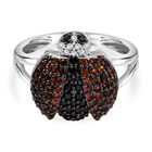 GP Trionfo Kollektion - Kanchanaburi Blauer Saphir, Schwarzer Spinell Ring 925 Silber rhodiniert (Größe 19.00) ca. 1.04 ct