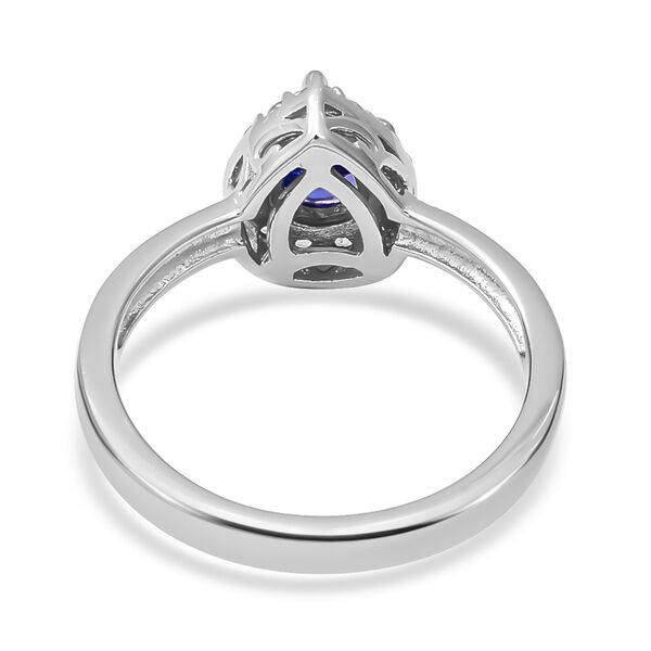 Tansanit und Zirkon-Ring, 925 Silber platiniert  ca. 1,08 ct image number 4