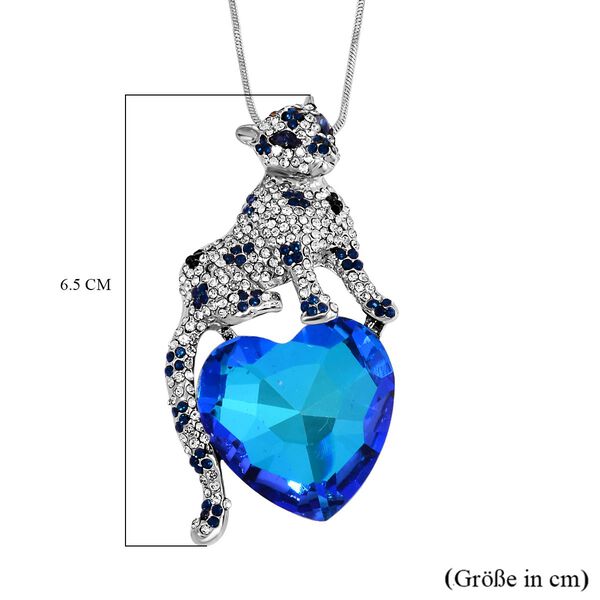 Blauer Kristall, Wei&szlig;er Kristall Halskette ca. 70 cm Legierung image number 5