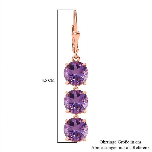 AA Rose De France Amethyst Ohrringe 925 Silber 750 Ros&eacute;gold Vermeil ca. 11,38 ct. image number 7