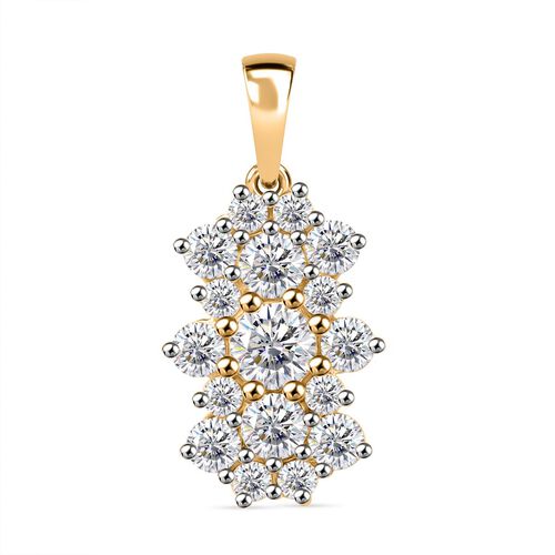 J Francis gefertigt mit SWAROVSKI Zirkonia Anhänger 925 Silber 750 Gelbgold Vermeil image number 0