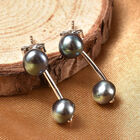 Süßwasser Pfau Perlen-Ohrringe, 925 Silber rhodiniert image number 1