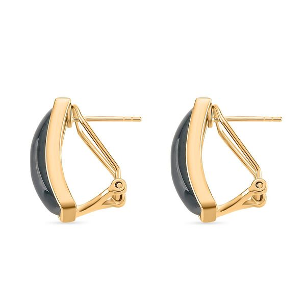 Nat&uuml;rlicher Olmek Jadeit Ohrringe 925 Silber vergoldet ca. 4,50 ct. image number 4