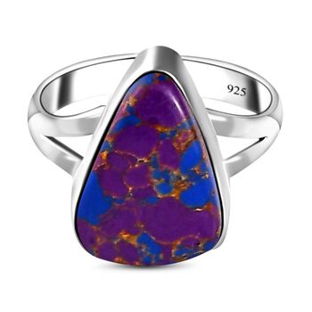 Lila Mojave T&uuml;rkis-Ring, 925 Silber (Gr&ouml;&szlig;e 16.00) ca. 5,36 ct