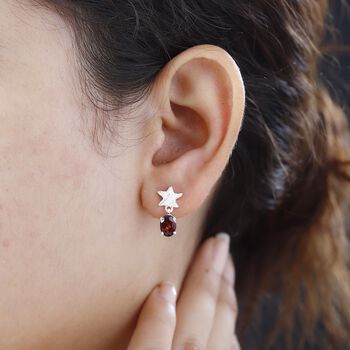 Rote Granat-Ohrringe - 1,99 ct.