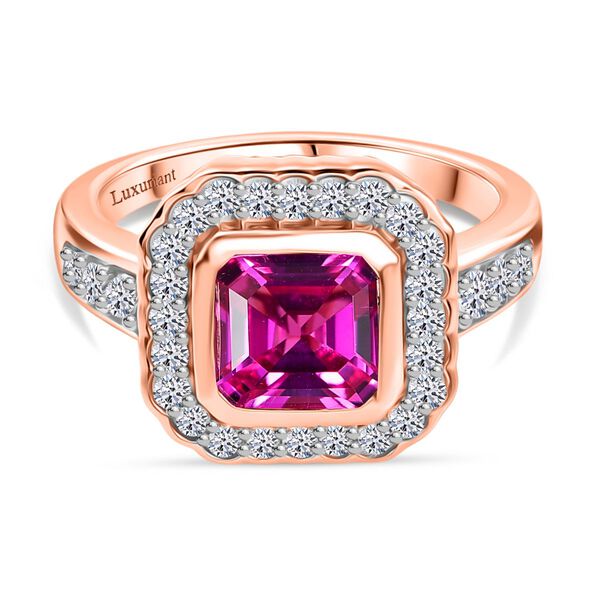 AAA Lab Grown Rosa Saphir, Lab Grown Diamant Ring 925 Silber 750 Roségold Vermeil (Größe 17.00) ca. 2.69 ct image number 0