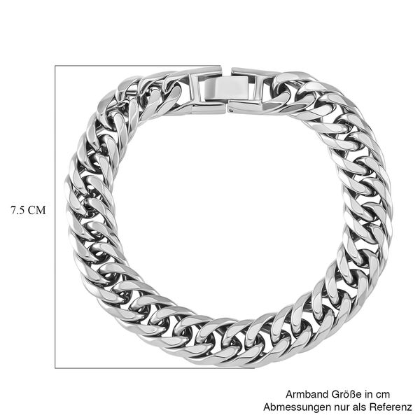 Panzerarmband, Hochglanzpoliert, Reiner Edelstahl, Silberfarben, ca. 21 cm ca. 43,00g image number 5