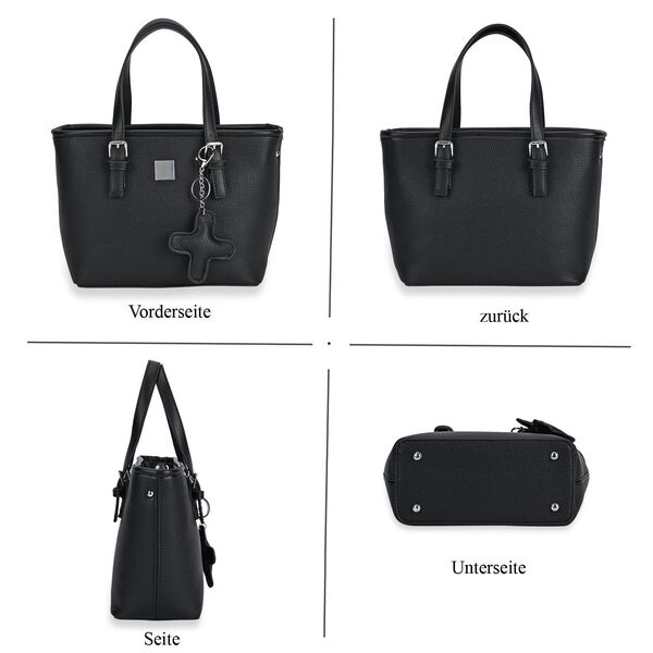 Crossbody Bag mit Designer-Anhänger in Kreuzform, Schwarz image number 5