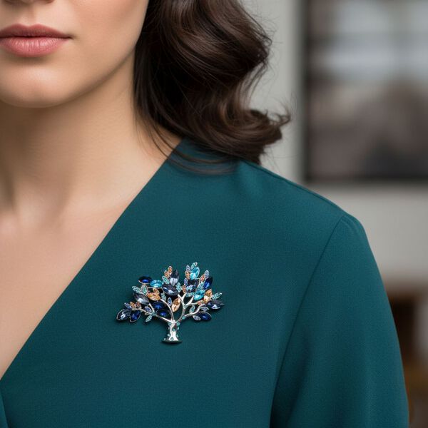 Mehrfarbiger Kristall Brosche Standard image number 2