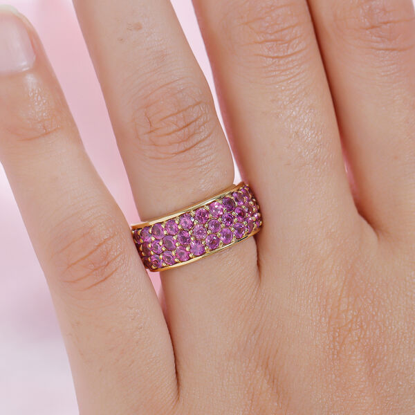 Rhodolith Granat-Ring, 925 Silber vergoldet  ca. 3,26 ct image number 3