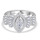J Francis gefertigt mit SWAROVSKI Zirkonia Ring 925 Silber rhodiniert (Größe 18.00)