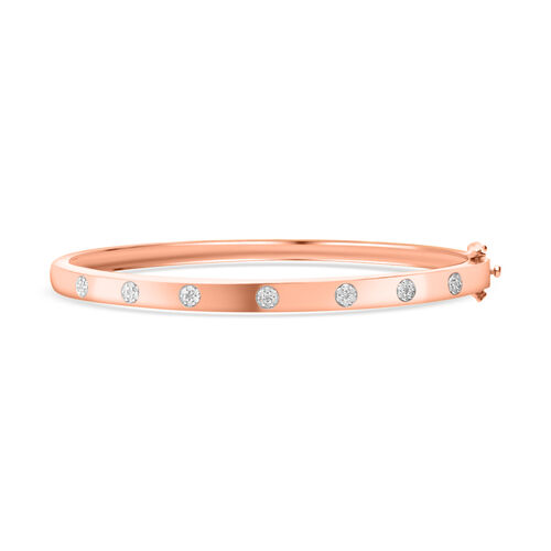 Diamant 19cm Armreif, 925 Silber Roségold Vermeil - 0,25 ct. image number 0