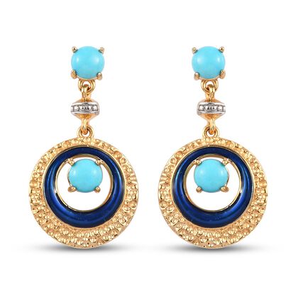 Natürlicher Sleeping Beauty Türkis Ohrringe 925 Silber Vermeil 0.73 ct