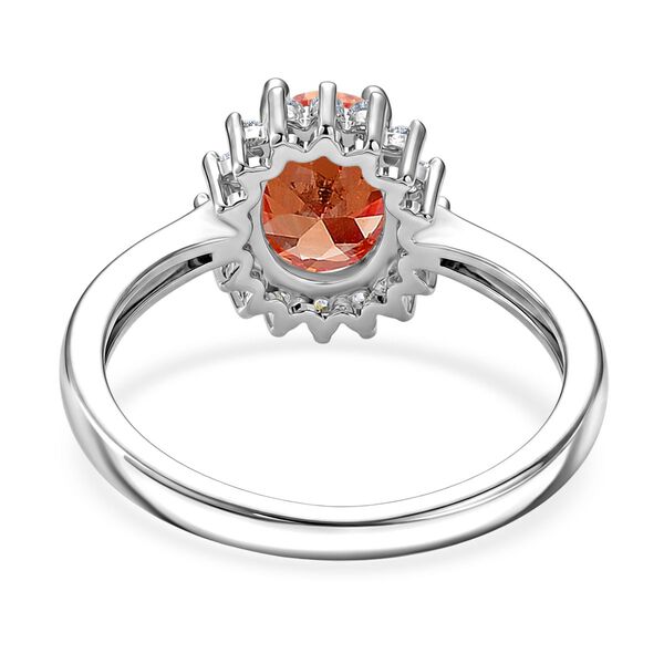 Orange Zirkonia, Wei&szlig;er Zirkonia Ring Nickelfreies Messing (Gr&ouml;&szlig;e 20.00) image number 5